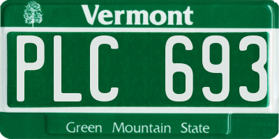 VT license plate PLC693