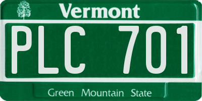 VT license plate PLC701