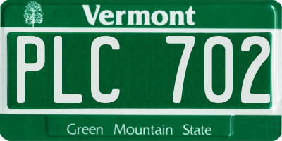 VT license plate PLC702