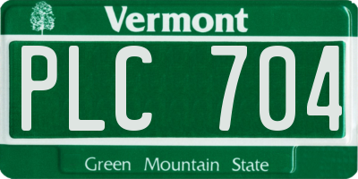 VT license plate PLC704