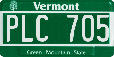 VT license plate PLC705