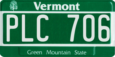 VT license plate PLC706