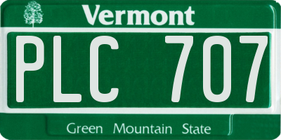VT license plate PLC707