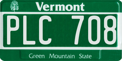 VT license plate PLC708