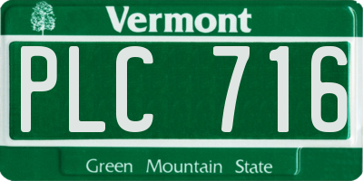 VT license plate PLC716