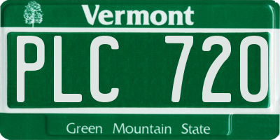 VT license plate PLC720