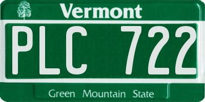 VT license plate PLC722