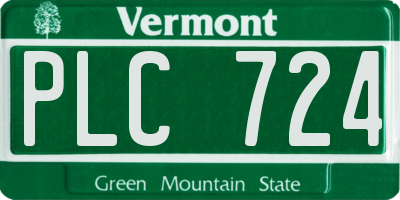 VT license plate PLC724
