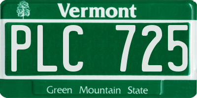 VT license plate PLC725