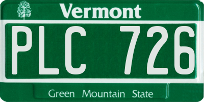 VT license plate PLC726