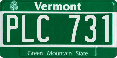 VT license plate PLC731