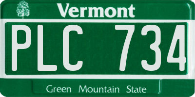 VT license plate PLC734