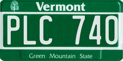 VT license plate PLC740