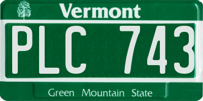 VT license plate PLC743