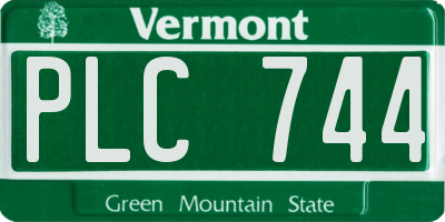VT license plate PLC744