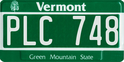 VT license plate PLC748
