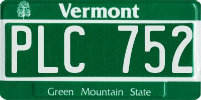 VT license plate PLC752