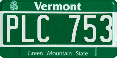 VT license plate PLC753