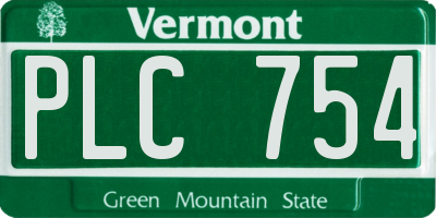 VT license plate PLC754