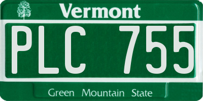 VT license plate PLC755