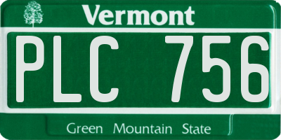 VT license plate PLC756