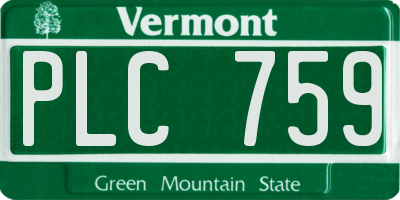 VT license plate PLC759