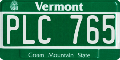 VT license plate PLC765