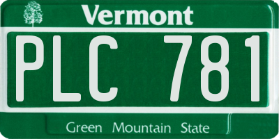 VT license plate PLC781