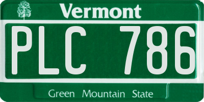 VT license plate PLC786