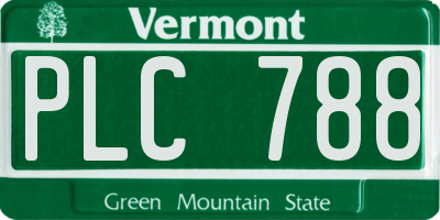 VT license plate PLC788