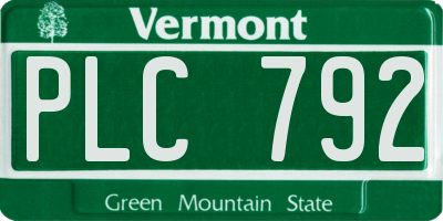 VT license plate PLC792