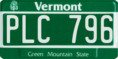 VT license plate PLC796