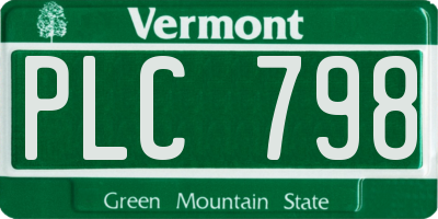 VT license plate PLC798