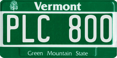 VT license plate PLC800