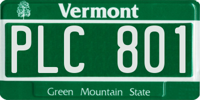 VT license plate PLC801