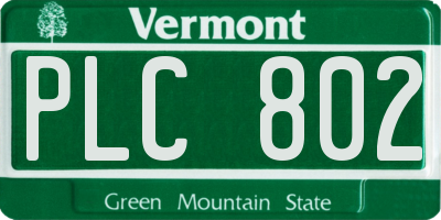VT license plate PLC802