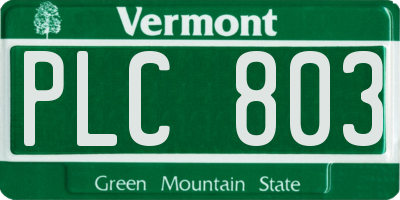 VT license plate PLC803