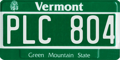 VT license plate PLC804