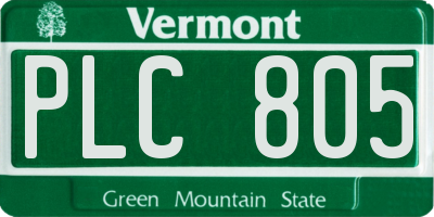 VT license plate PLC805