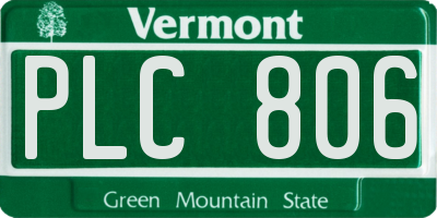 VT license plate PLC806