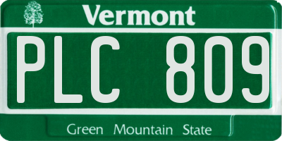 VT license plate PLC809