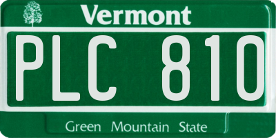 VT license plate PLC810