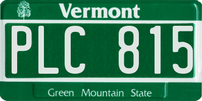 VT license plate PLC815