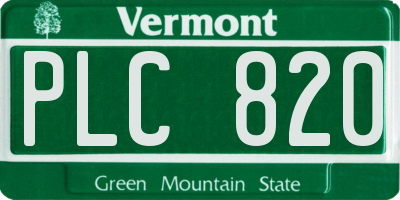 VT license plate PLC820