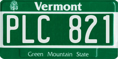 VT license plate PLC821
