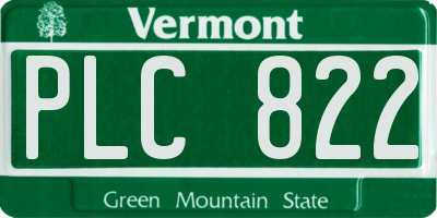 VT license plate PLC822