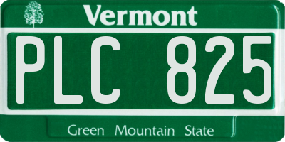 VT license plate PLC825