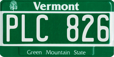 VT license plate PLC826