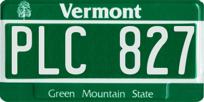 VT license plate PLC827