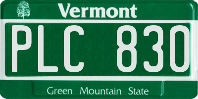 VT license plate PLC830